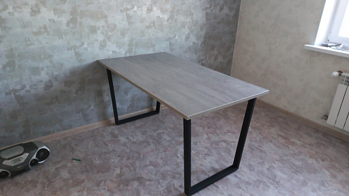 Стол Лота Лофт 140 25 мм черный матовый / бетон фото покупателя 375