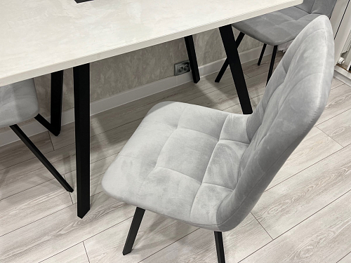 Стул на металлокаркасе Чилли К темно-серый (velutto 32) / черный фото покупателя 143