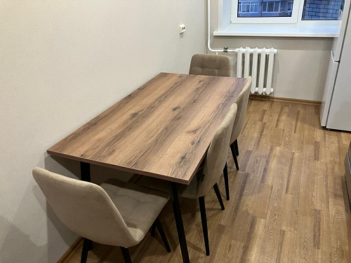 Стол Тринити Лофт 120 32 мм дуб галифакс табако / черный матовый фото покупателя 29