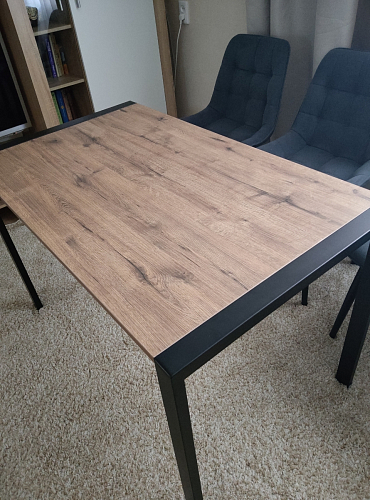 Стол Центавр 120(160)х70х75 файерстоун / черный матовый фото покупателя 50