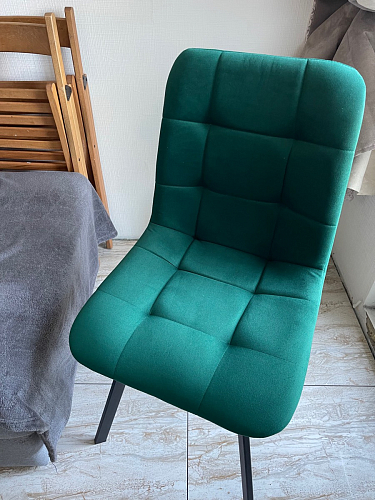 Стул на металлокаркасе Чилли К светло-серый велюр / черный каркас фото покупателя 421