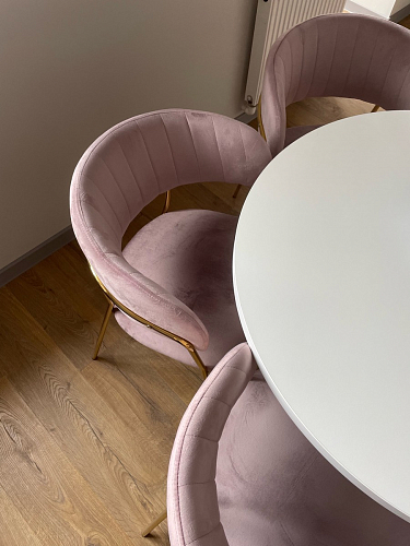 Стул на металлокаркасе Kamelia бежевый / золотой фото покупателя 3