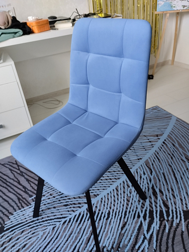 Стул на металлокаркасе Чилли К темно-серый (velutto 32) / черный фото покупателя 116