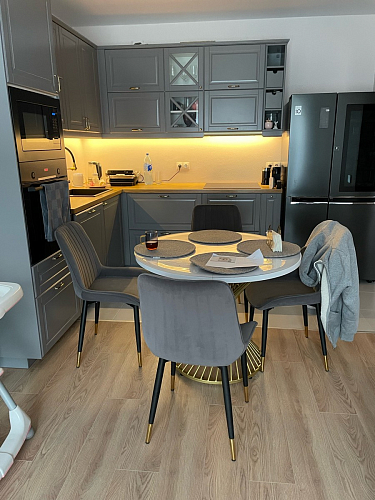 Стул на металлокаркасе Seda 01 blue / gold / black фото покупателя 78