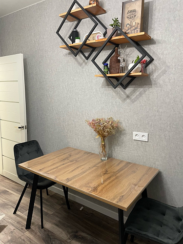 Стол Тринити Лофт 120 32 мм дуб галифакс табако / черный матовый фото покупателя 596