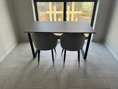 Стол Лота Лофт 140 25 мм черный матовый / бетон фото покупателя 384