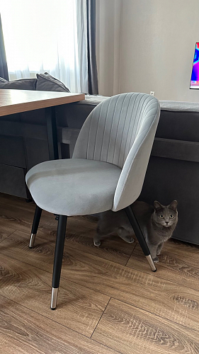 Стул на металлокаркасе Gabi 1 light blue / black / gold фото покупателя 162