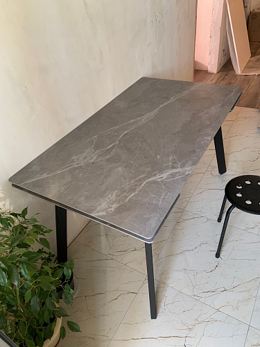 Керамический стол Норман 140 (200) х 80 белый мрамор alpin white / snow white / белый фото покупателя 34