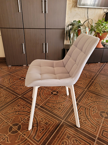 Стул на металлокаркасе Челси бежевый / черный фото покупателя 4