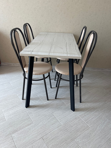 Деревянный стол Барон О 200 х 90 белая пленка шагрень / черный фото покупателя 38