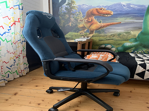 Компьютерное кресло Driver/Драйвер кожзам черный / ткань синий фото покупателя 100