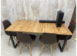 Стол Лота Лофт 140 25 мм черный матовый / бетон фото покупателя 132