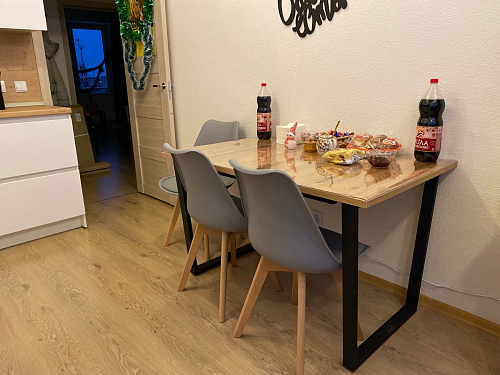 Деревянный стол Лота Лофт 140х80 черный матовый / бетон светлый фото покупателя 32