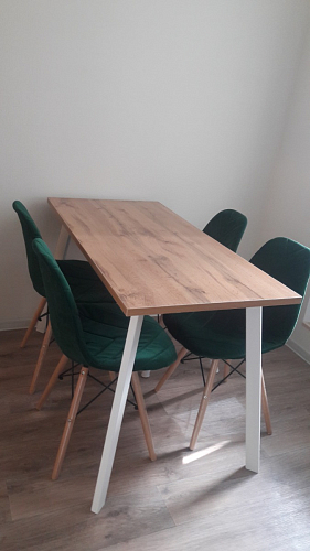 Стол Тринити Лофт 140 25 мм дуб делано темный / белый фото покупателя 11