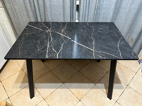 Стеклянный стол Агни 110 королевский мрамор / черный матовый фото покупателя 1