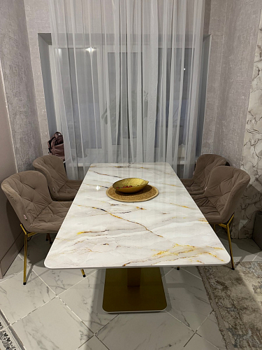 Стол на тумбе Бугун белый / золото фото покупателя 17