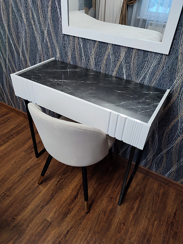 Стул на металлокаркасе Gabi dark beige / black / silver фото покупателя 420