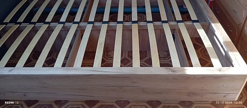 Двуспальная кровать Клауд 160х200 парящая дуб крафт золотой / антрацит фото покупателя 413