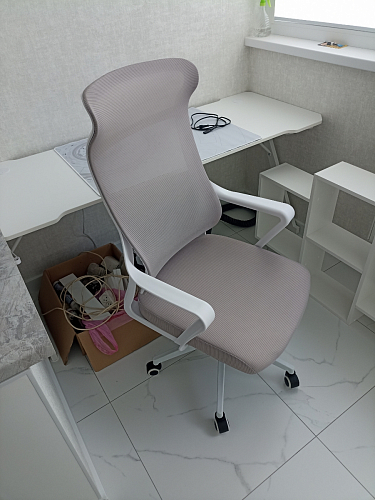 Компьютерное кресло Rino light gray / white фото покупателя 4