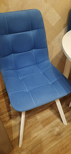 Стул на металлокаркасе Чилли синяя ткань / белый фото покупателя 951