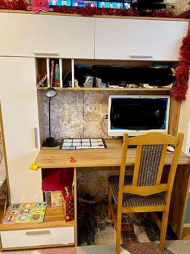 Письменный стол Лайт 03.243 дуб золотой (craft) / белый премиум фото покупателя 79