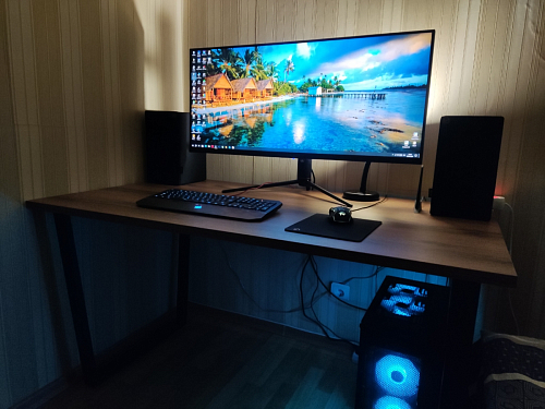 Деревянный стол Лота Лофт 140х80 черный матовый / бетон светлый фото покупателя 667