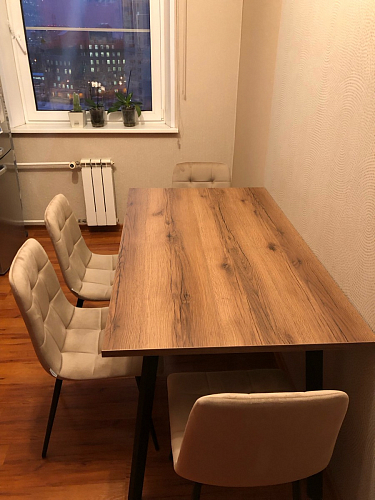 Стол Тринити Лофт 120 32 мм дуб галифакс табако / черный матовый фото покупателя 218