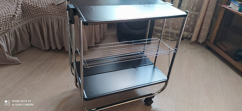 Столик сервировочный SC-5119 складной черный фото покупателя 4