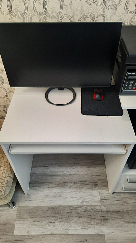 Стол компьютерный Джаз-24 правый белый фото покупателя 67