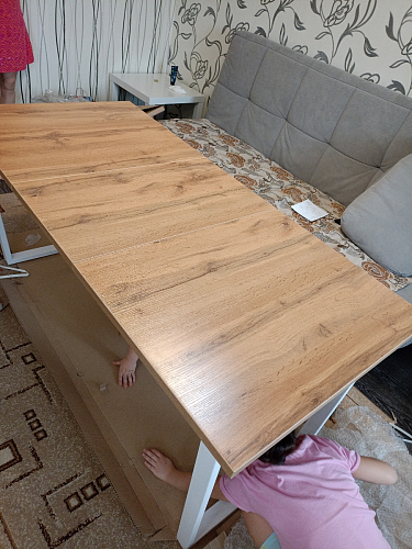 Стол раскладной Лота Лофт 120 25 мм юта / черный матовый фото покупателя 452