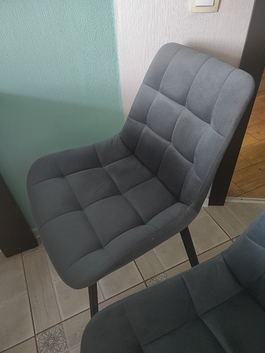 Стул на металлокаркасе Челси морская волна / черный фото покупателя 97