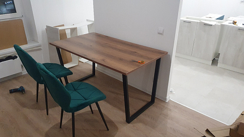 Деревянный стол Лота Лофт 120х75 белый матовый / дуб крафт золотой фото покупателя 426