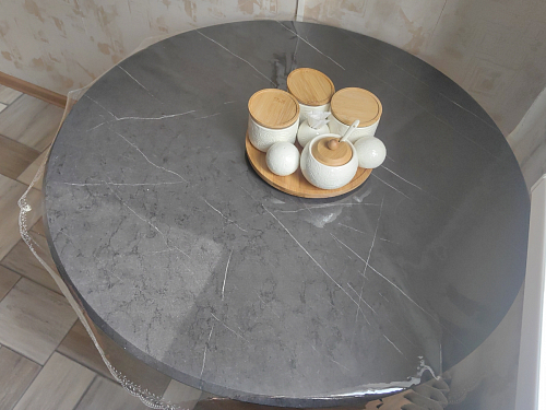 Стол Тулип 80х73 мрамор черный / белый фото покупателя 127