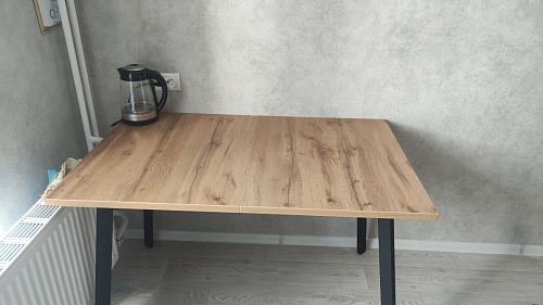 Стол раскладной Колон Лофт 120 32 мм дуб галифакс табако / черный матовый фото покупателя 115