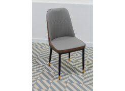 Стул на металлокаркасе Flor gray / brown / black из шоурума 1