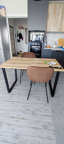 Стол Лота Лофт 140 25 мм черный матовый / бетон фото покупателя 456