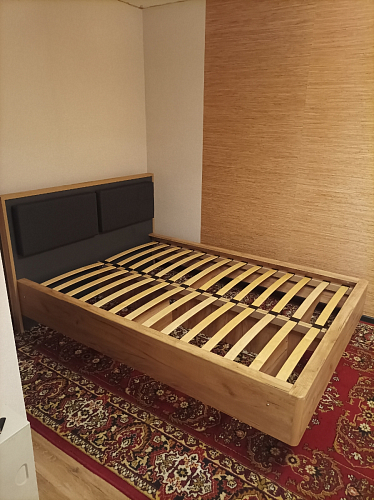 Двуспальная кровать Клауд 160х200 парящая дуб крафт золотой / антрацит фото покупателя 323