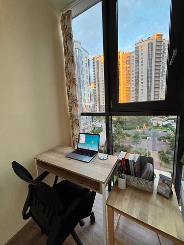 Письменный стол Лео Лофт черный матовый / дуб делано темный фото покупателя 21