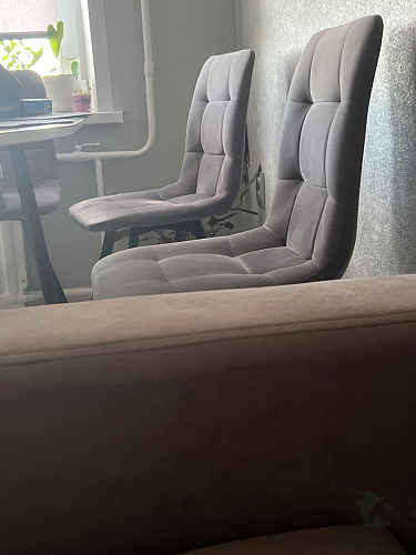 Стул на металлокаркасе Чилли серый велюр / черный фото покупателя 428