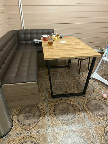 Деревянный стол Лота Лофт 140х80 дуб крафт табачный / черный матовый фото покупателя 90