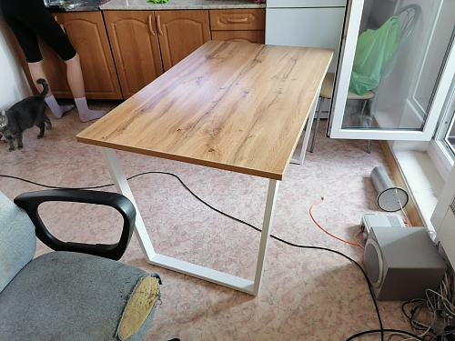 Стол Лота Лофт 140 25 мм черный матовый / бетон фото покупателя 51