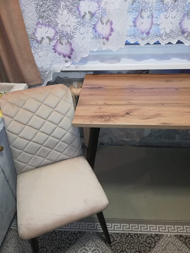 Стол Тринити Лофт 120 32 мм бетон / черный матовый фото покупателя 386