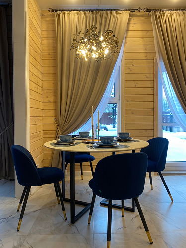 Стул на металлокаркасе Gabi 1 light blue / black / gold фото покупателя 18