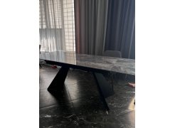 Керамический стол Ливи 140(200)х80х78 белый мрамор / черный фото покупателя 4