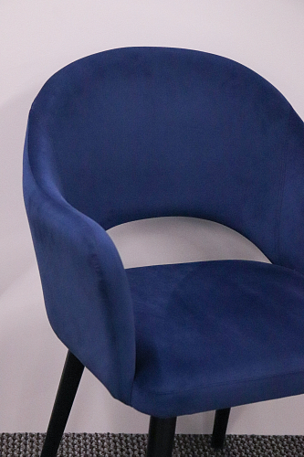 Стул на металлокаркасе Апри микровелюр темно-синий / черный глянец из шоурума 2