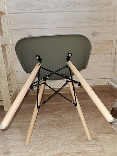 Пластиковый стул Eames PC-015 серо-голубой / дерево фото покупателя 83