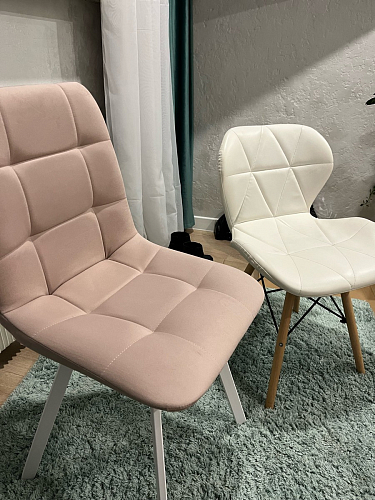 Стул на металлокаркасе Чилли К светло-серый велюр / черный каркас фото покупателя 1286