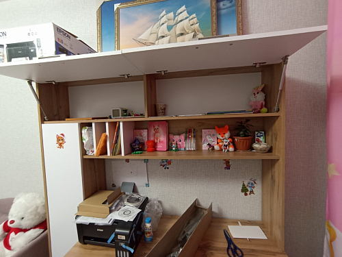 Письменный стол Лайт 03.243 дуб золотой (craft) / белый премиум фото покупателя 178