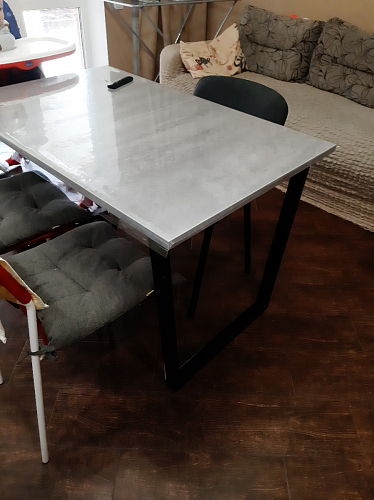 Стол Лота Лофт 140 25 мм черный матовый / бетон фото покупателя 555