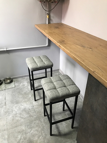 Барный стул Лофт микровелюр катания блэк / черный матовый фото покупателя 229